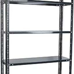 Mil-Nil Prime CRC Sheet 5 Shelf Multipurpose Slotted Angle Rack, 60 x 36 x 12 Inch, 24 Gauge (Grey) 16 Gauge Angles-10