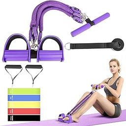 Pedal Resistance Band, Exercise Bands with Handles, Elastic Sit up Pull Rope, Workout Bands for Physical Therapy, at Home Fitness, Strength Training Equipment for Women-image-98