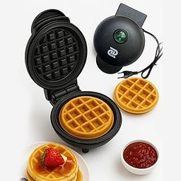 DDN_R_ Mini Waffle Maker Machine 3 In 1 Easy To Clean Dual Side Plate, Perfect For Pan Cakes, Dessert, Breakfast - 350 Watts, 4 Inch, Electric Waffle Iron Pancake Maker (BLACK, STANDERD)-19