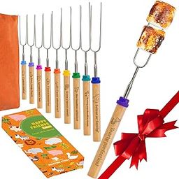 CARPATHEN Marshmallow Sticks for Fire Pit - Set of 10 Rotating Smores Sticks-image-63