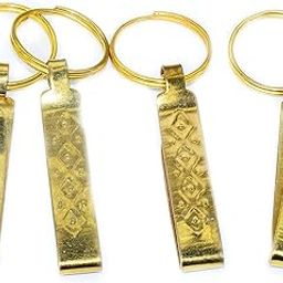 Goelx Gold Plated Plain HolWaist Key Chain Chaabi Chhalla Holder - Pack of 4 Pcs-image-89
