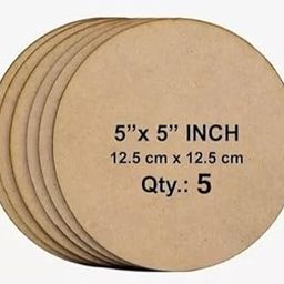 MDF Round 9PACK of 5 Cutouts - 5 inches Diameter, 2mm Thickness-image-6