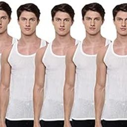 Pack of 5 Men's Sleeveless White Cotton Inner Vest Combo-picture-25