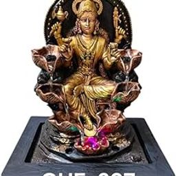 CHRONIKLE Golden Brown Polyresin Tabletop Laxmiji 6 Step Indoor Water Fountain for Home Decor with LED, Speed Control Pump (Size: 37 x 28 x 58 CM | Weight: 3000Gram)-image-68