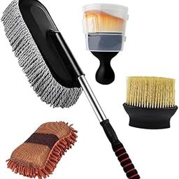 Shopfer Car Cleaning Combo Kit – 4-in-1 Set with Microfiber Dusters, Soft Brushes & Cleaning Mitt for Interior & Exterior Car, SUV & Motorbike Care-image-63