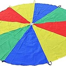 Roxan Play Parachute for Men or Women | Indoor or Outdoor Playing Parachute Multi Color 6 feet-14
