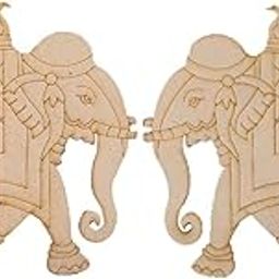 Curious Button Pre-Marked Elephant MDF Cutouts | Laser Cut Wooden Shapes for Art & Craft, DIY Painting, Wall Hanging, Home Décor – 4x2 Inch, Pack of 2-image-41