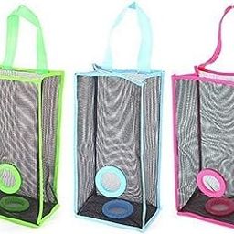 RENARSH Plastic Bag Holder Trash Bags Storage Dispenser Organizer for Home Kitchen Mesh Hanging Storage Dispensers Recycling Garbage Folding Hanging Storage...-image-34