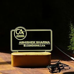 Viyapaari Customized CA(Chartered Accountant) LED Table Desk Lamp | Gifts for Birthday, Graduation, Profession, Warm White Night Light (Pack of 1)-image-30