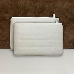 CUSHIO Memory Foam Pillow - 21x13x3 inches (Set of 2) - Cooling Gel Memory Foam - Neck and Shoulder Support - Removable Washable Cover (White)-image-67