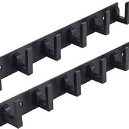 GAIYERA Stainless Steel 6 Pin Black L Cloth Hanger Wall Mounted Bathroom Cloth Hanger,Cloth Wall Hook,Door Hooks Rail for Hanging Keys,Clothes,Towel (Pack of 2)-32