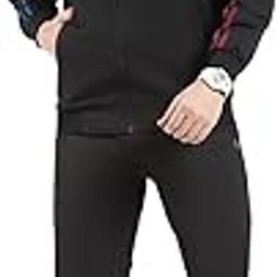 Men's Regular Fit Tracksuit | Full Sleeve | Mock Neck | Solid Pattern | Stylish & Comfortable Sportswear Track Suit For Men's-picture-31