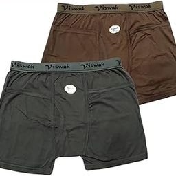 Viswak Mens Trunk Combo Pack of 2/Pure Cotton/with Pocket/Outer Elastic/Regular Fit-28
