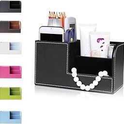 GAH Leather Office Desk Organizer Multi-functional Stationery Box Holder Black-image-78