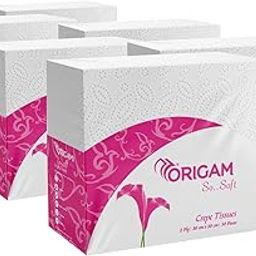 Origami 2 Ply Tissue Paper Napkins for Dining Table - Pack of 6 (50 Pulls Per Pack, 300 Sheets)-102