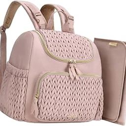 SAZ DEKOR Diaper Bag Backpack for Mom Dad with Changing Pad Baby Essentials Travel Bag Pink|Baby-image-65