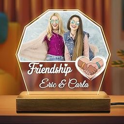 Fashionury Customized Friendship Day Night Light with Photo & Names – LED Gift for Best Friends, Sister, Girlfriend, Boyfriend, Cousin, Birthday | Best Friend Keepsake Lamp-image-68