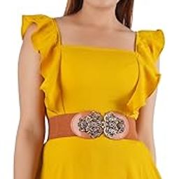 Womens Black PU Leather Elastic Waist Belt-image-8