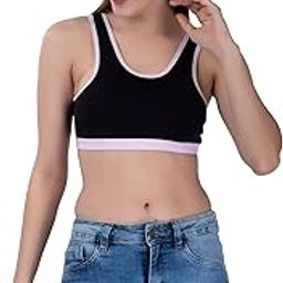MITHALI Stretch Cotton Black Sports Vest Gym Bra for Beginners, Girls & Women-image-16