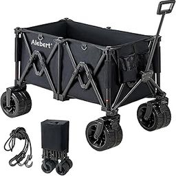 WWI Wagon Trolley Cart Folding Wagon 190L Wagon Cart Wagon Trolley Large Volume Adjustable Wagon Cart Outdoor Trolley Cart with Big Wheels-image-8