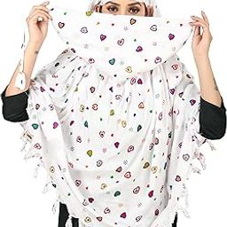 Cotton Breathable Sun Protection Scarf Dupatta Usable for vehicle Driver | White Printed Design | Universal Size | For Girl & Women | Light Weight-picture-21