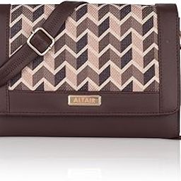 Women's Handmade Vegan Leather and Indian Fabric Jute Wave Beach Print Sling Bag with Adjustable Shoulder Strap-6