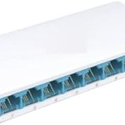 Mecclien Ultra-Compact Design, Expand Your Network with RJ45 Ports | 8-Port 10/100Mbps Desktop Ethernet Switch – Auto MDI/MDIX, Plug & Play,-0