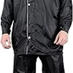 goodluck Men Solid Parka Coat Raincoat-picture-4
