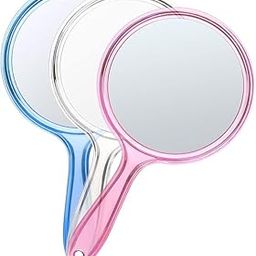 Double-Sided Handheld Mirror, 1X/3X Magnifying, with Handle Set of 3 (Mix Colors)-44