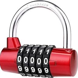 GLOWICK Large 5-Digit Combination Lock – Heavy-Duty Security for Gym, Luggage,Outdoor Waterproof Resettable Number Padlock Set Your Own, School Locker, Sports, Hasp Cabinet, Fence, Gate (1Pcs)-0