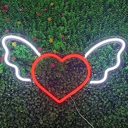 SG PRINT Wings with heart Neon Signs,Wings With heart Neon Lights Signs, Neon Signs for Halloween Christmas Wall Decor Bedroom Party Wedding House Decorate-image-85