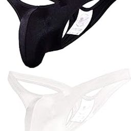 Mens Polyester Spandex Half Coverage Thong Underwear Brief-image-73