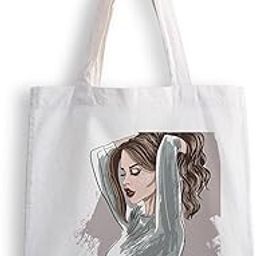 Canvas Tote Bags for Women, College Bag for Girls, Tote Bag for Shopping, Travel & Beach Bags for Women - Girl - D No - 011-image-68