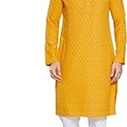 Men's Sequince Embroidered Cotton Blend Slim Fit Kurta Pyjama Set-image-5