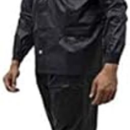 Mahaveer Cotton 100% Polyester Material Mens and Womens Raincoat Rain Jacket with Pant,100% Waterproof Rainwear Black_XXL_JPS-401-image-30