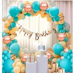 lumora Balloon Decoration Kit with Arch – 60 Pcs | Birthday Party Combo for Baby Shower, Kids, Boys, Girls – Chrome Rose Gold, Confetti Balloons, Banner, Glue Dot Strip-image-88