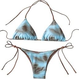 THE STYLE SUTRA Women's Triangle Bikini Set Swim Suit Beachwear for Beach Vacation Swim Pool M Blue-6