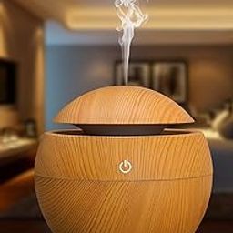 KALACHAND Wooden Magic Cool Mist Diffuser, (humidifier) Essential Oil Diffuser with LED Night Light for Car, Office, Home, Bedroom, One Click Aroma Therapy for Plant and Baby Nursery - Brown-image-29