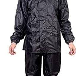 Women's Bike/Scooter Water Proof Plain Unisex Rainsuit with Bag (Black)-image-24