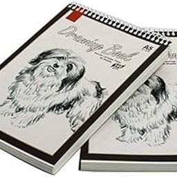 LRS Sketch Book A5 Size - 50 Sheets(100 Pages) - Natural Cartridge Paper - Off White Shade - 140 GSM - Little Grainy Surface - Perfect for Sketching - Spiral Bound - Pack of 2-29