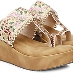 Tryfeet Fabric Platform Low Heel Wedges For Women and Girls-image-25