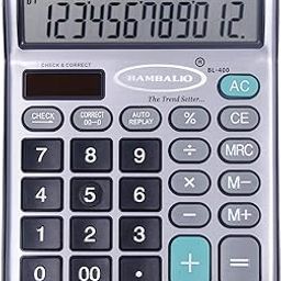Bambalio Digits BL-400 Big Display & Metallic Panel 3 Years Warranty Electronic Calculator, Silver, Medium Size-29