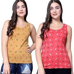 Women's Super Combed Cotton Rib Fabric Slim Fit Tank Top-Pack of 2-image-79