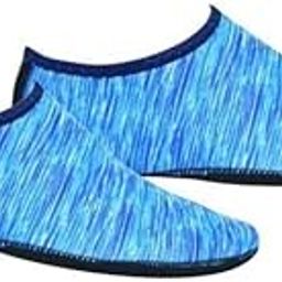 SAZ DEKOR 10xSoft Water Shoes Stretchy Socks Yoga Swim Shoe Dive Sock Blue L-10