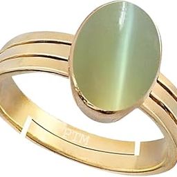 Natural Cats Eye/Lahsunia 3.25 Ratti to 10.25 Ratti or 3 Carat to 9.5 Carat Astrological Certified Gemstone Panchdhatu/5 Metals Gold Plated Adjustable Ring for Men & Women-image-59