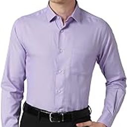 Men's Solid Regular Fit Shirt (PESFONUBZ94887_Light Purple 44)-image-44