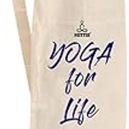NETTIE Yoga mat Cotton Carry Bag with strap and drawstring - Big Size, Ivory-18