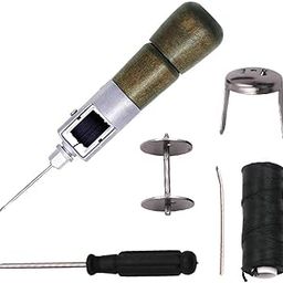 Ubxvamm Professional Sewing Awls Hand Stitcher Repair Tool for Leather Heavy Fabric with Sewing Thread Screwdriver Needle Wrench-image-66