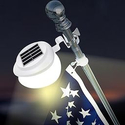 Flag Pole Light Solar Powered Warm Light 3000K, Flagpole Solar Light for 5ft 6ft Flagpoles, Solar Flag Pole Light Outdoor Waterproof LED for Outside House Garden Yard American Flags Decor (White)-picture-25