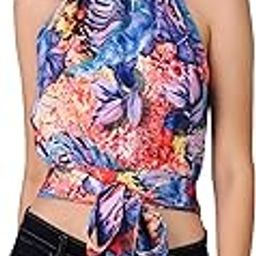 Halter Neck Sleeveless Stylish Western Crop Top for Women Comfortable Casual Top-image-35